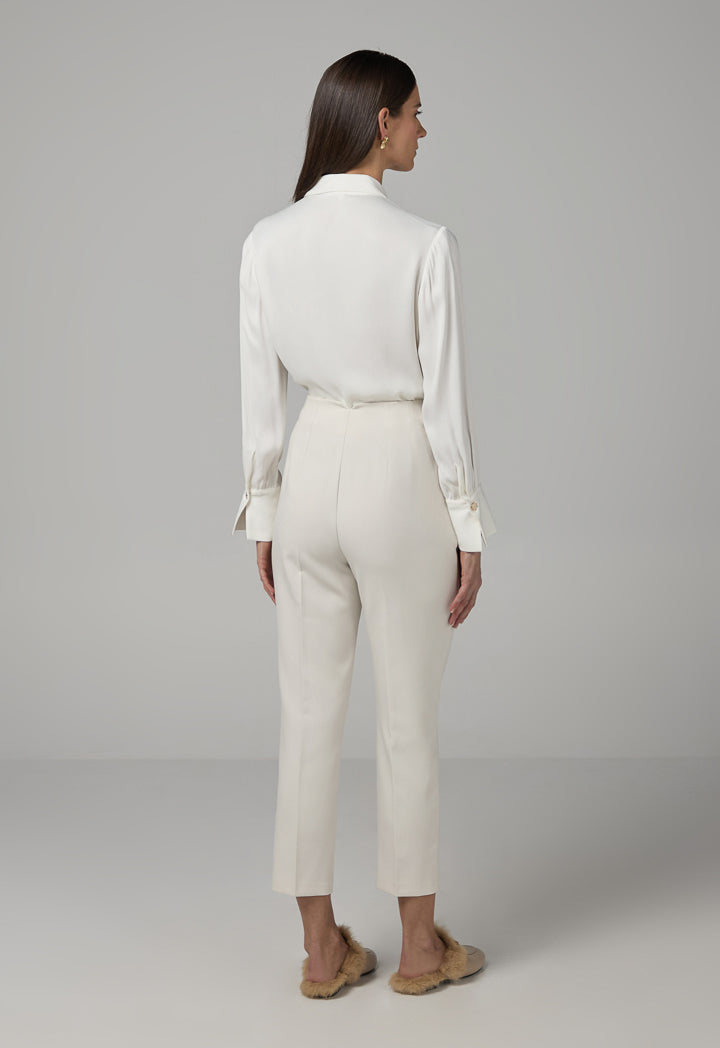 Choice Single Tone High-Waist Trousers Sand