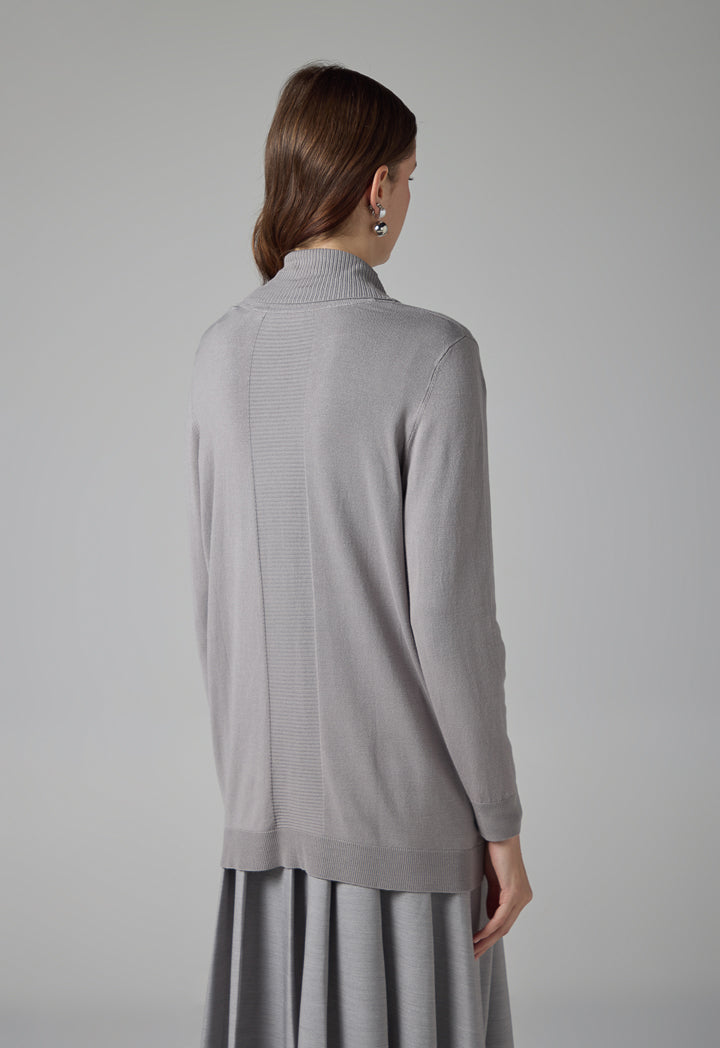 Choice Solid Knitted Cardigan Grey