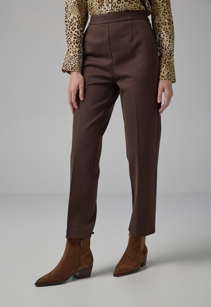 Choice Solid Straight Leg Trouser Brown