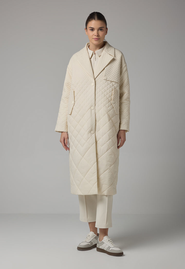 Choice Quilted Midi Winter Coat Sand