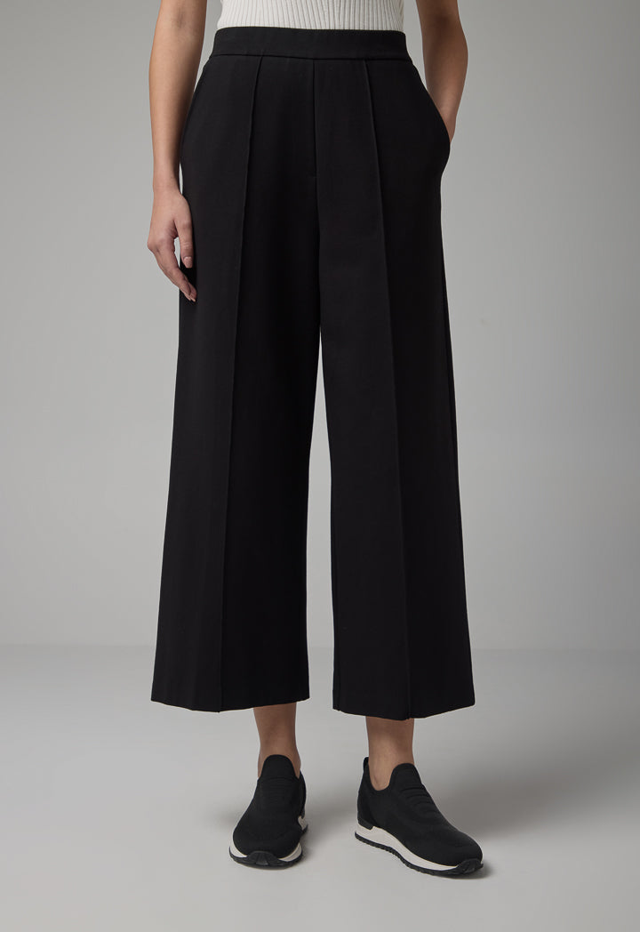 Choice Basic Straight Wide Cut Trousers Black