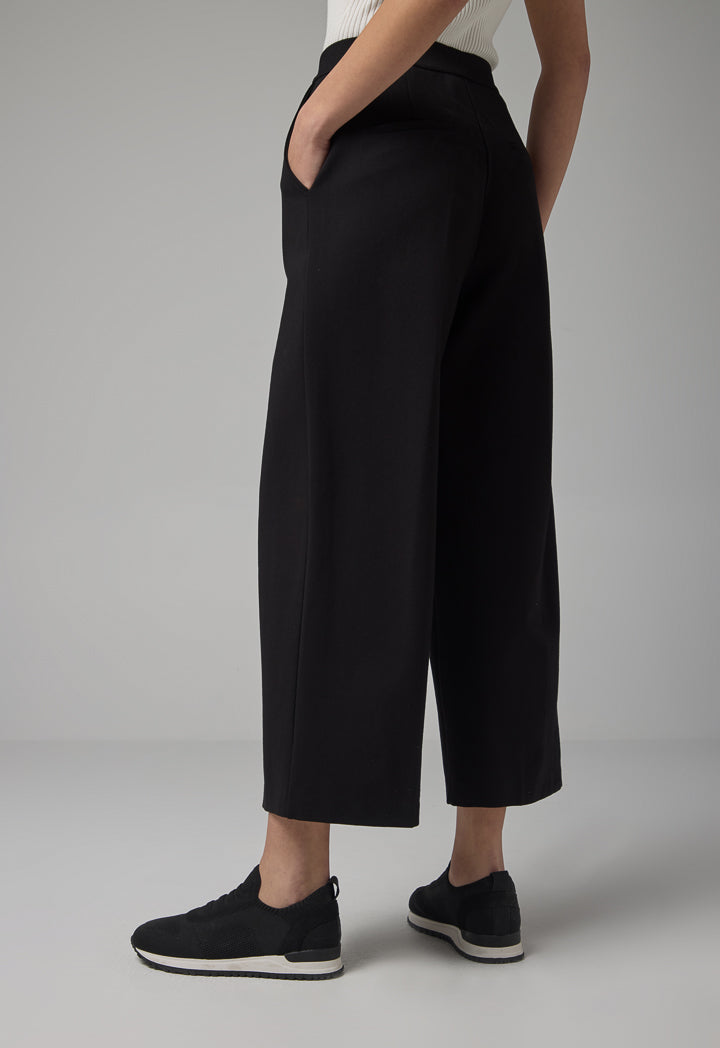 Choice Basic Straight Wide Cut Trousers Black