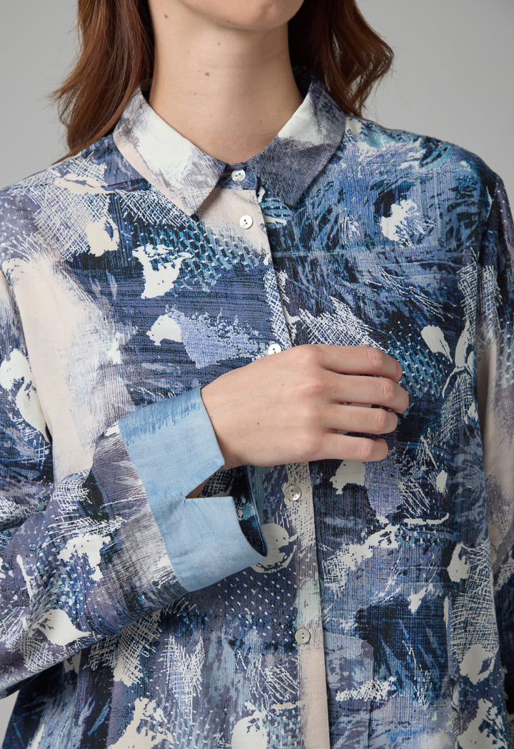 Choice High-Low Printed Shirt Multi Color