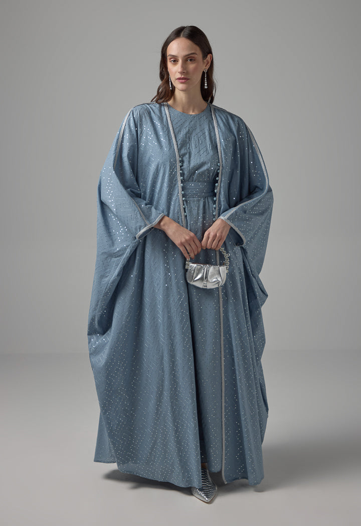 Choice Oversized Sequin Maxi Abaya Blue