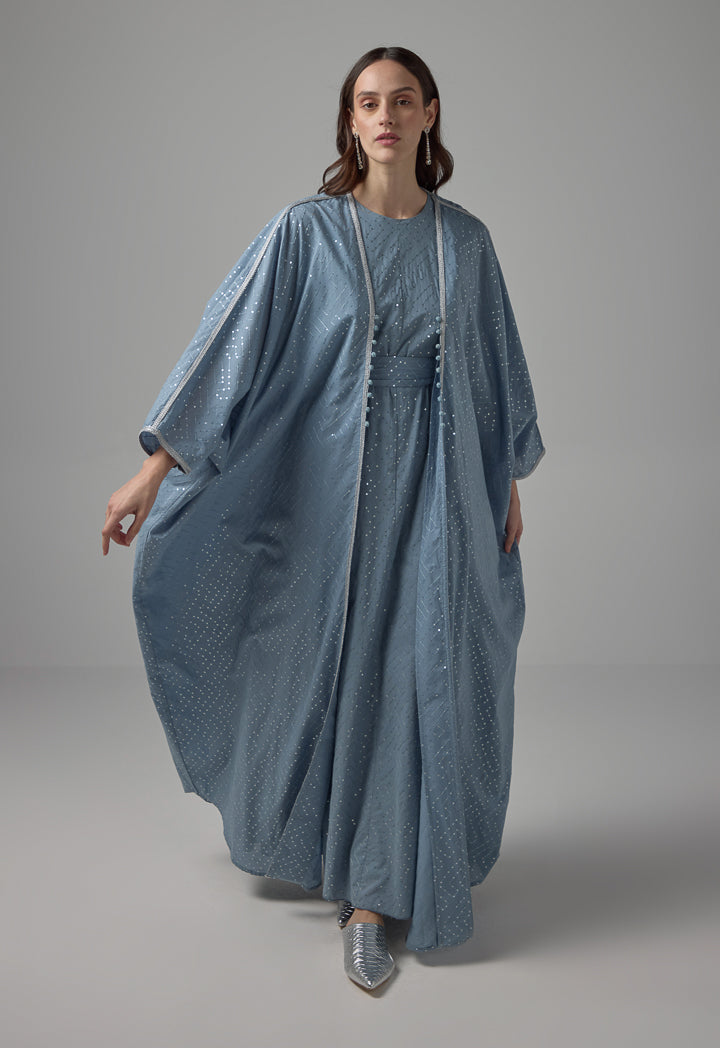 Choice Oversized Sequin Maxi Abaya Blue