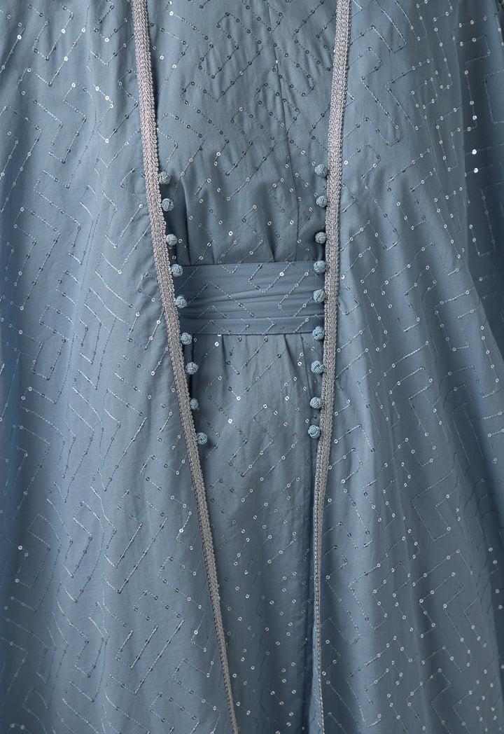 Choice Oversized Sequin Maxi Abaya Blue