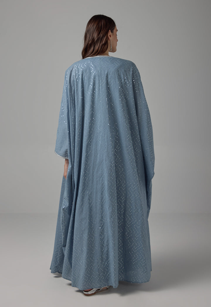 Choice Oversized Sequin Maxi Abaya Blue
