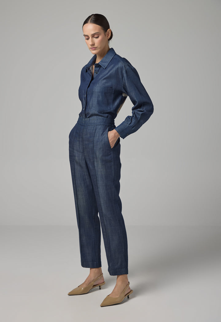 Choice High Waist Denim Trousers Blue