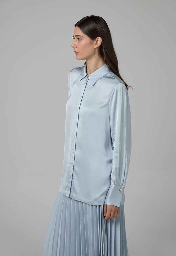 Choice Long Sleeve Basic Shirt Blue