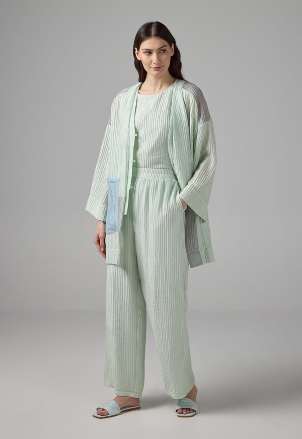 Choice Elasticated Waist Straight Cut Trousers Mint