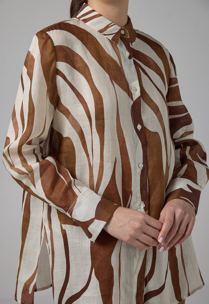 Choice Printed Contrast Shirt Multi Color