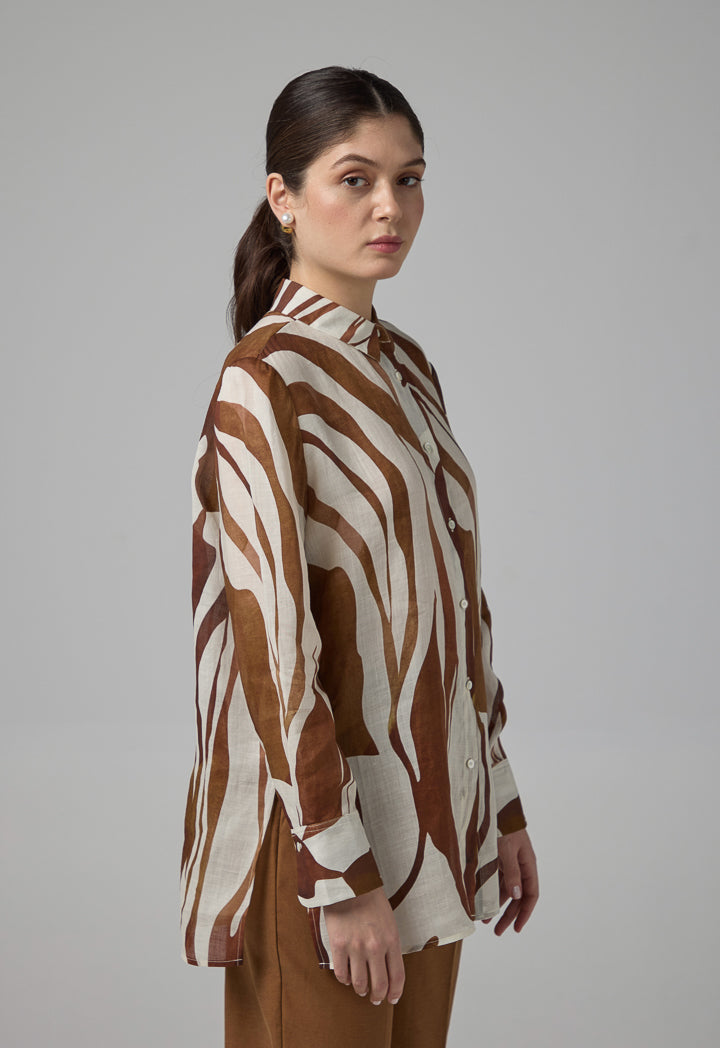 Choice Printed Contrast Shirt Multi Color
