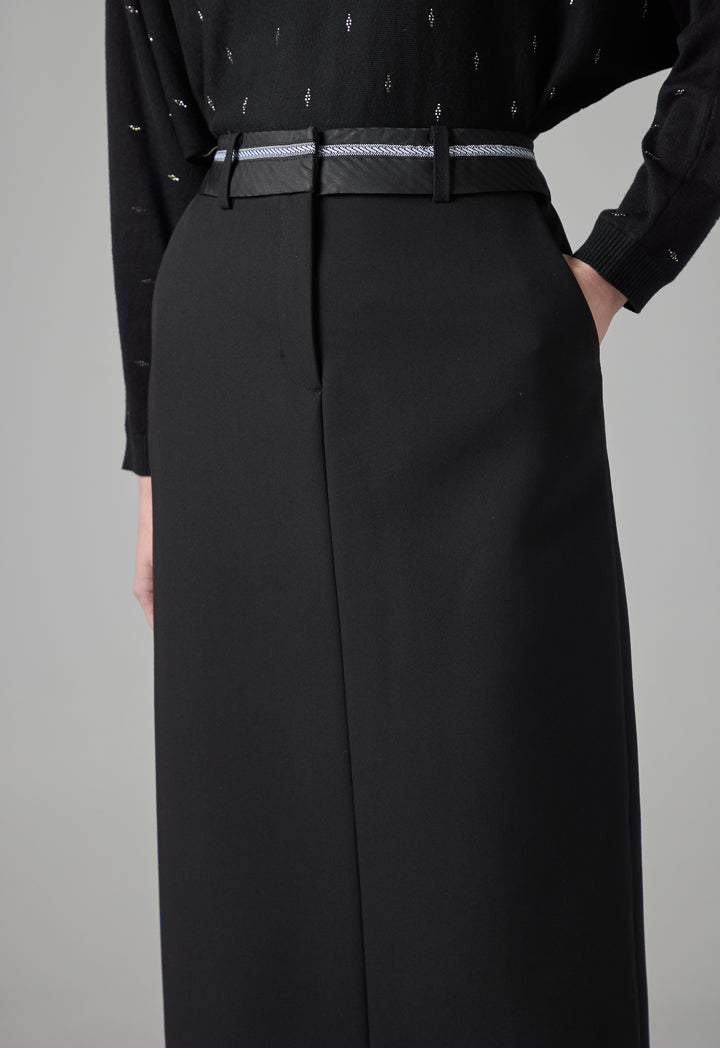 Choice Solid Straight Cut Skirt Black