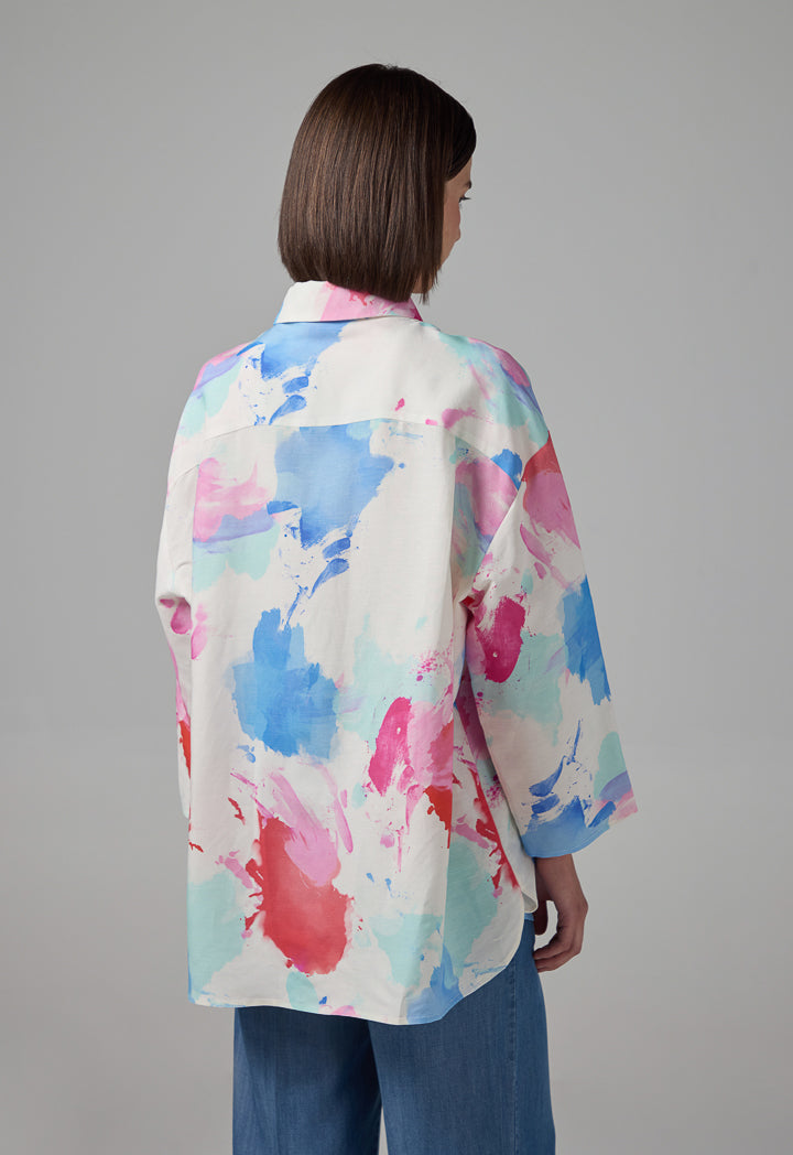 Choice Printed Front Pockets Shirt Multi Color