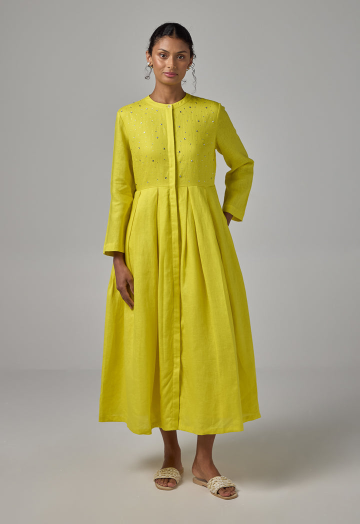 Choice Crystal Embellished Maxi Dress Lime