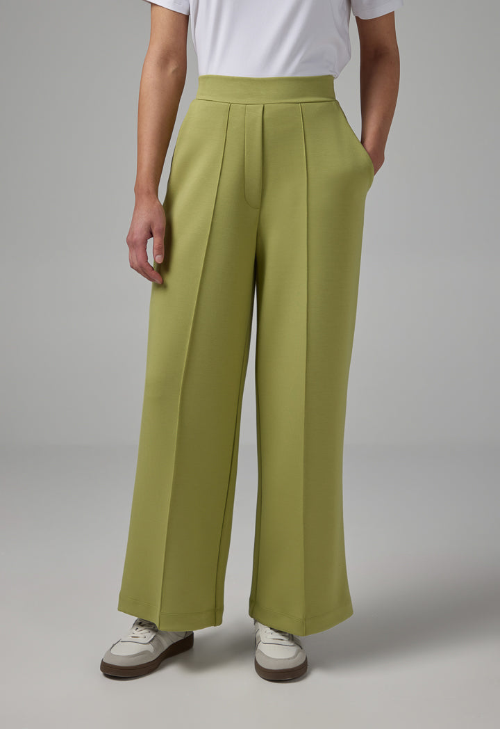 Choice Elasticated Waistband Solid Trousers Green