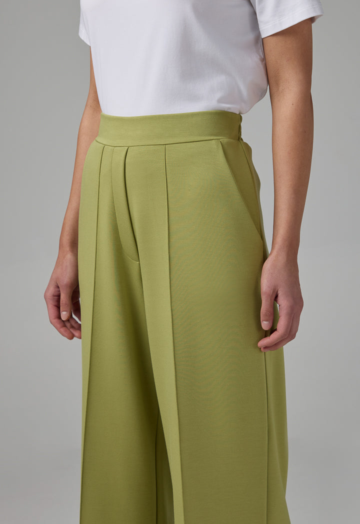 Choice Elasticated Waistband Solid Trousers Green