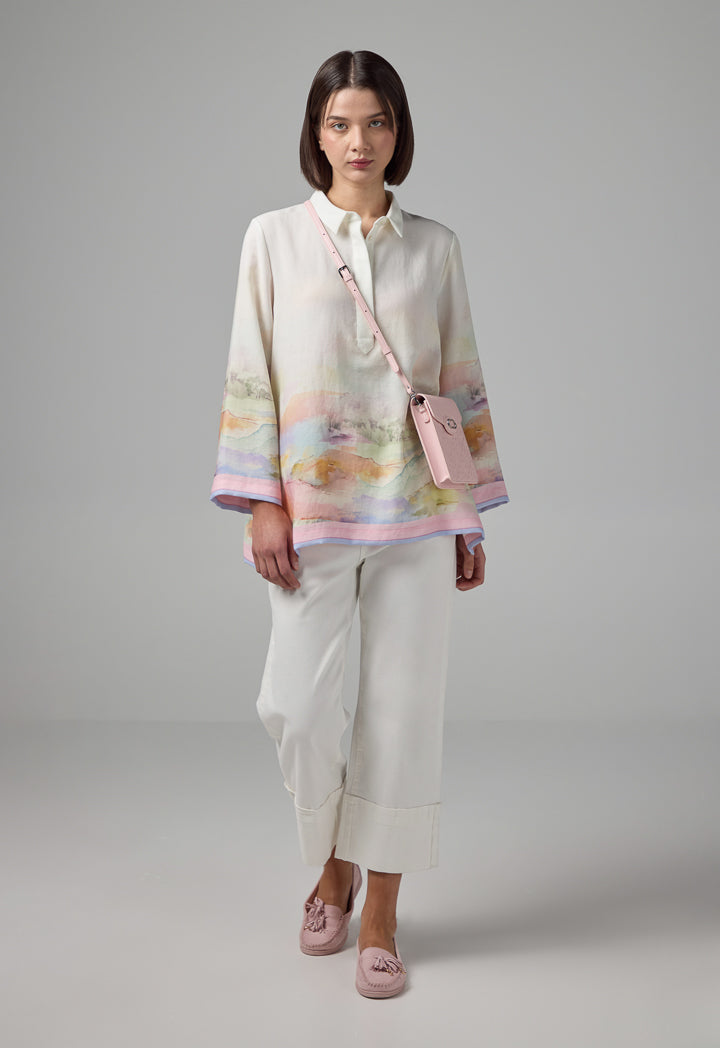 Choice Half Buttons Printed Shirt  Multi Color