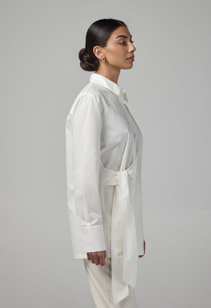 Choice Long Sleeve Basic Shirt Off White