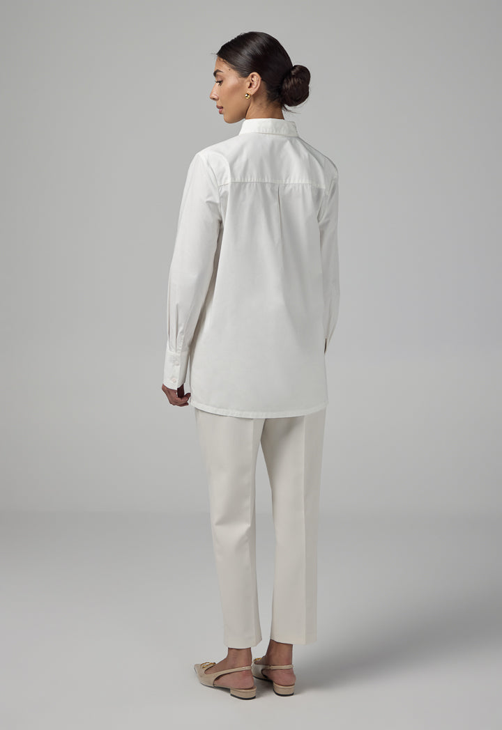 Choice Long Sleeve Basic Shirt Off White