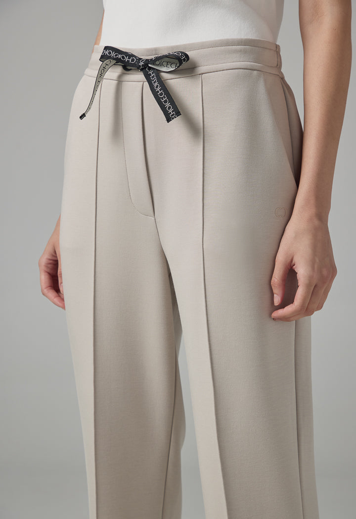 Choice Solid Elasticated Waistband Trousers Light Grey