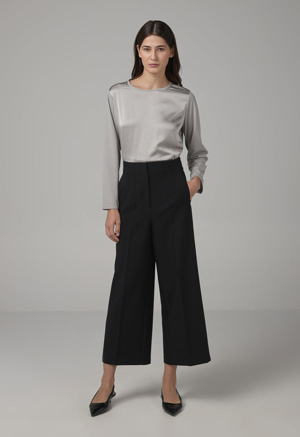 Choice Basic Wide Leg Trousers Black