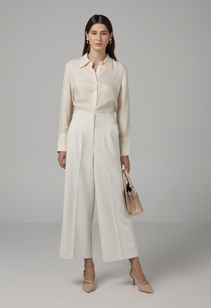 Choice Basic Wide Leg Trousers Sand