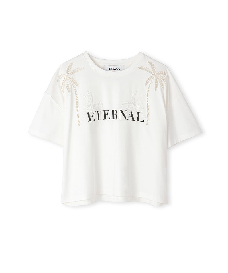 Ipekyol Palm Tree Embroidered T-Shirt White