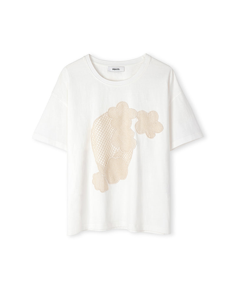 Ipekyol Crochet Applique T-Shirt White