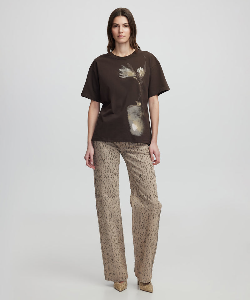 Ipekyol T-Shirt With Visual Print Brown