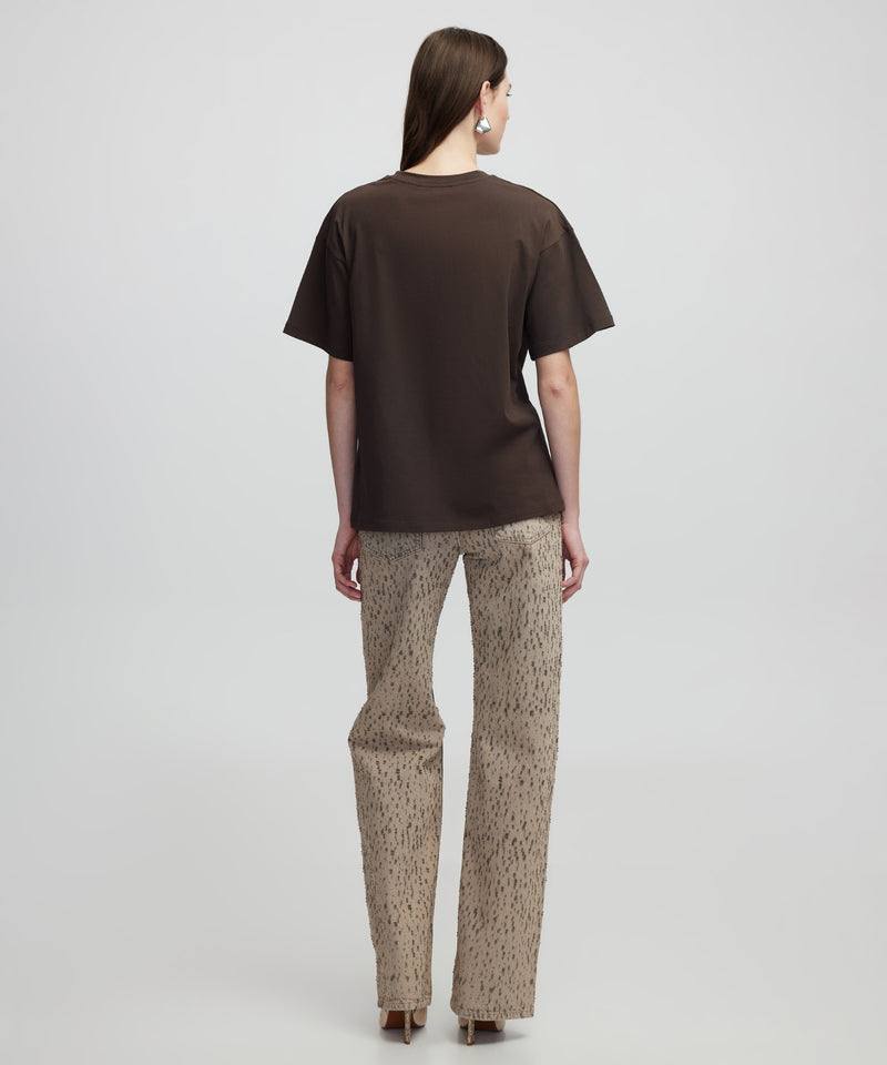 Ipekyol T-Shirt With Visual Print Brown