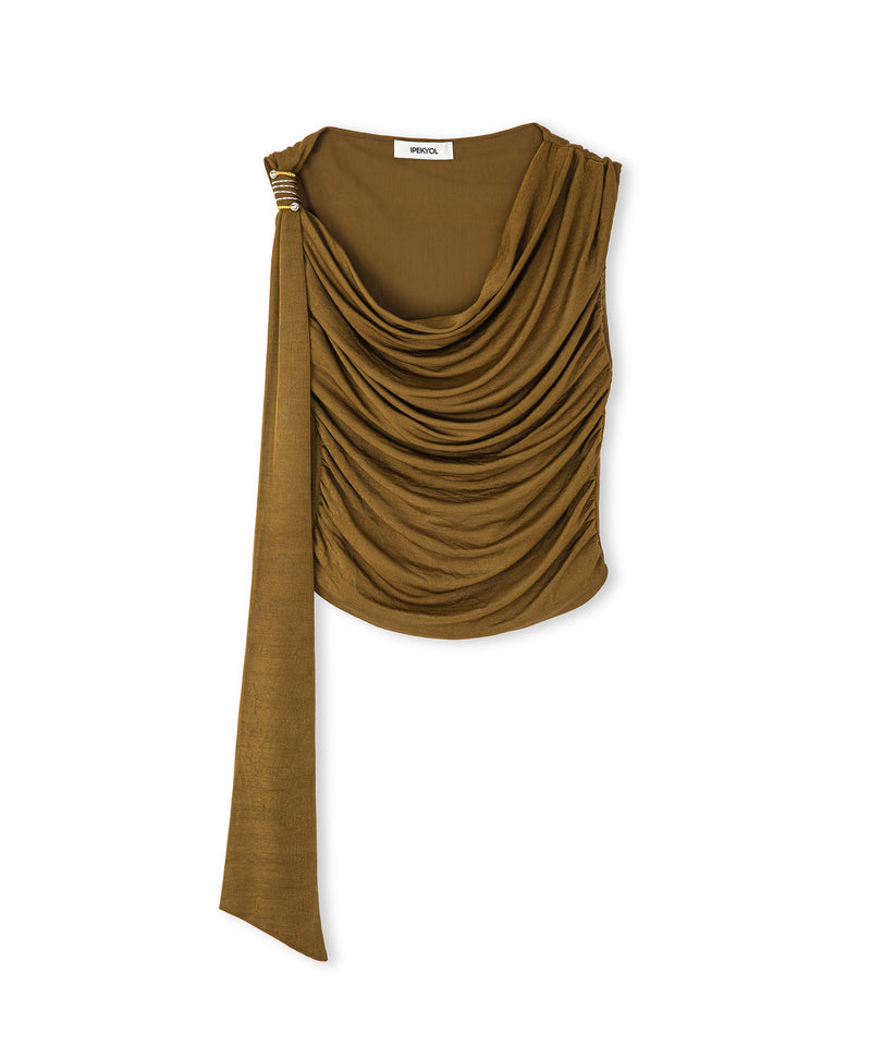 Ipekyol Metallic Accessory T-Shirt Tobacco