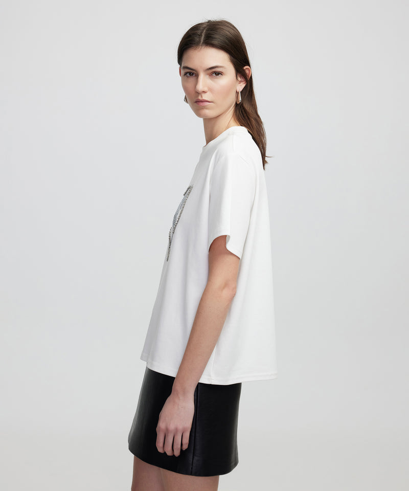 Ipekyol Hotfix And Stone Printed T-Shirt White