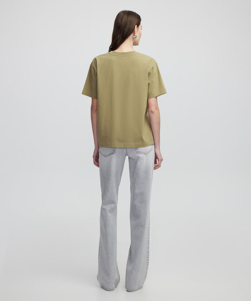 Ipekyol Embroidered T-Shirt Khaki