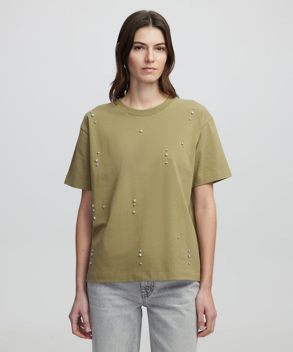 Ipekyol Embroidered T-Shirt Khaki