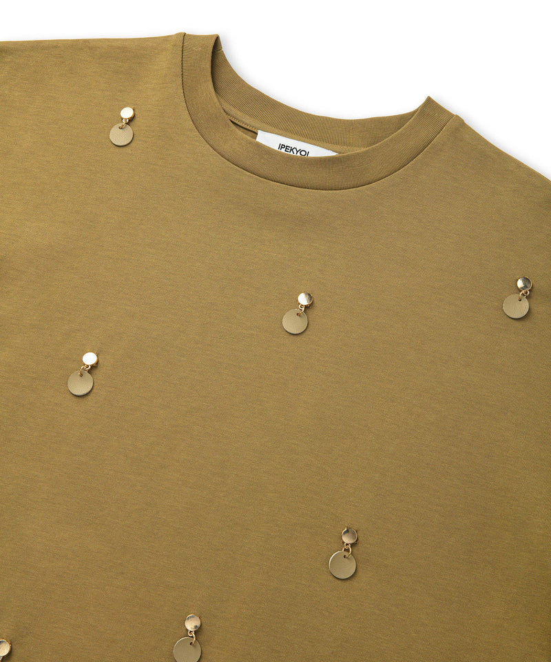 Ipekyol Faux Leather Applique T-Shirt Tobacco