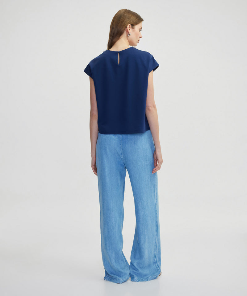 Ipekyol T-Shirt With Contrast Accessories Navy