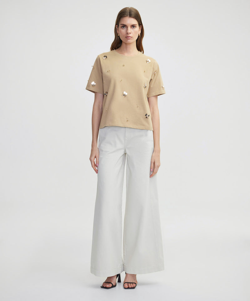 Ipekyol Sequined T-Shirt Natural