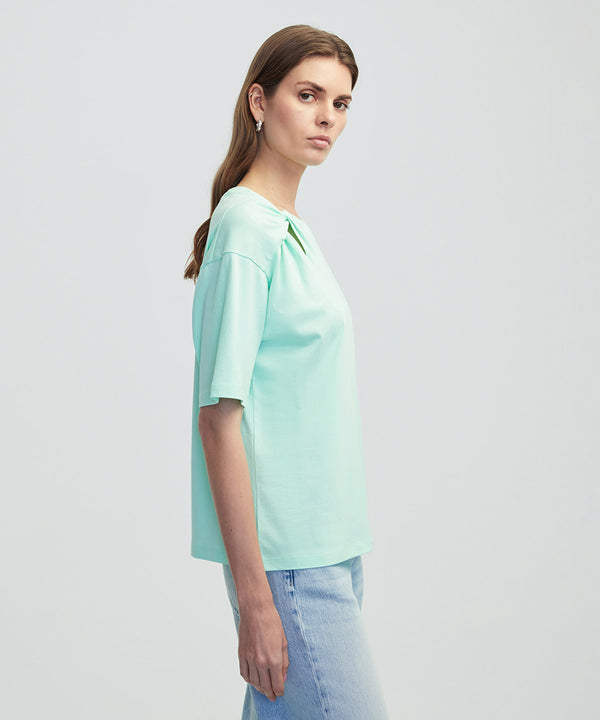 Ipekyol Asymmetrical Twisted T-Shirt Mint Green