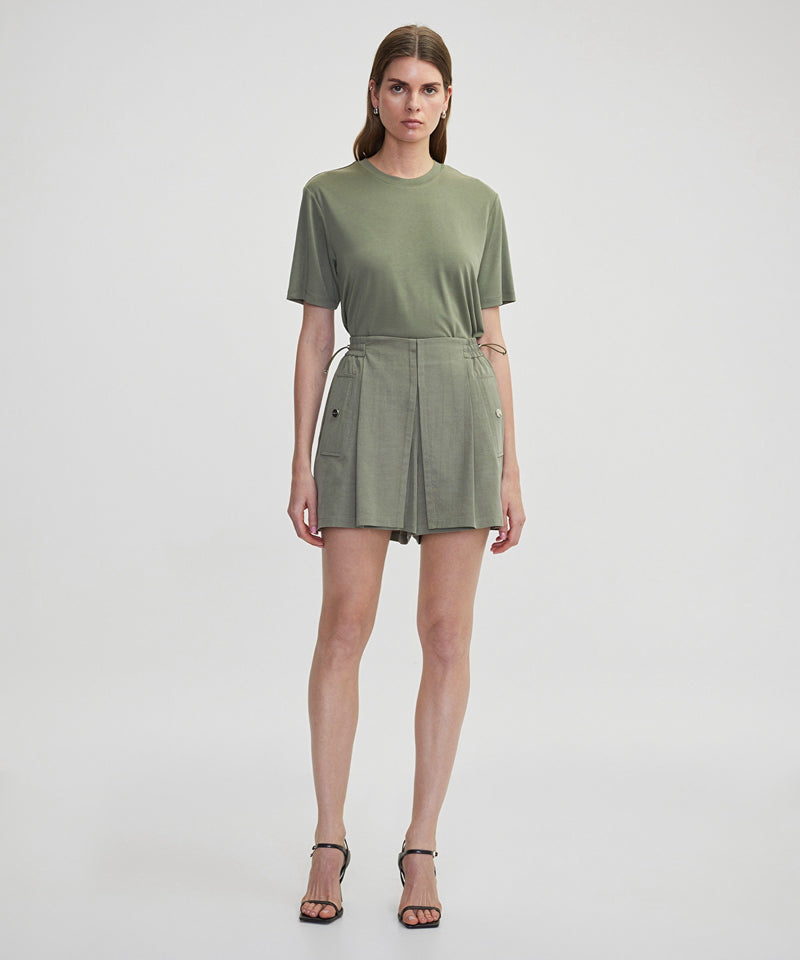 Ipekyol Basic Crew Neck T-Shirt Khaki