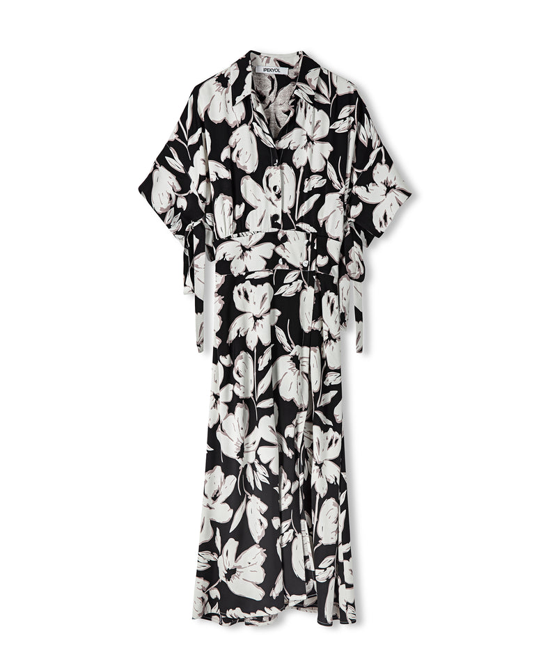 Ipekyol Floral Pattern Waist Accent Dress Ecru