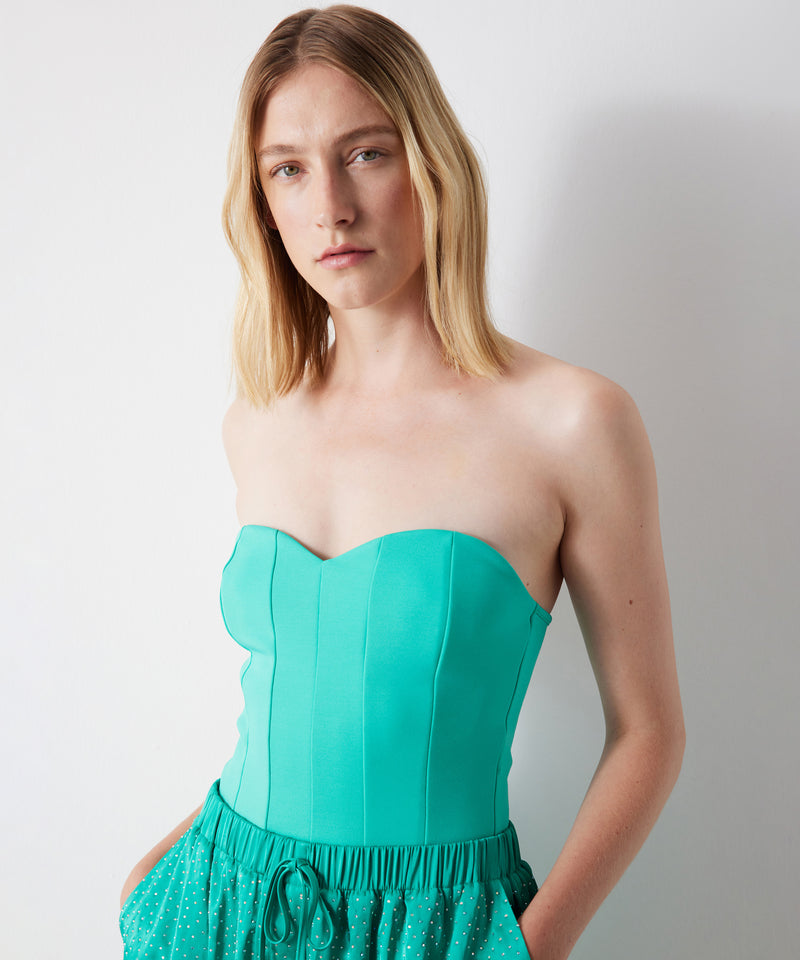 Ipekyol Solid Strapless Bustier Turquoise