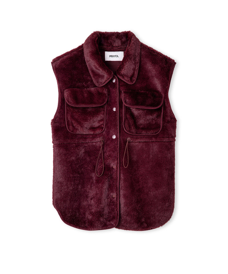 Ipekyol Faux Fur Vest Bordoux