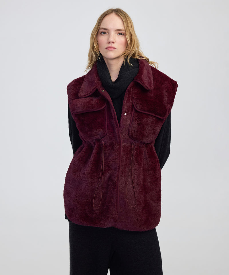 Ipekyol Faux Fur Vest Bordoux