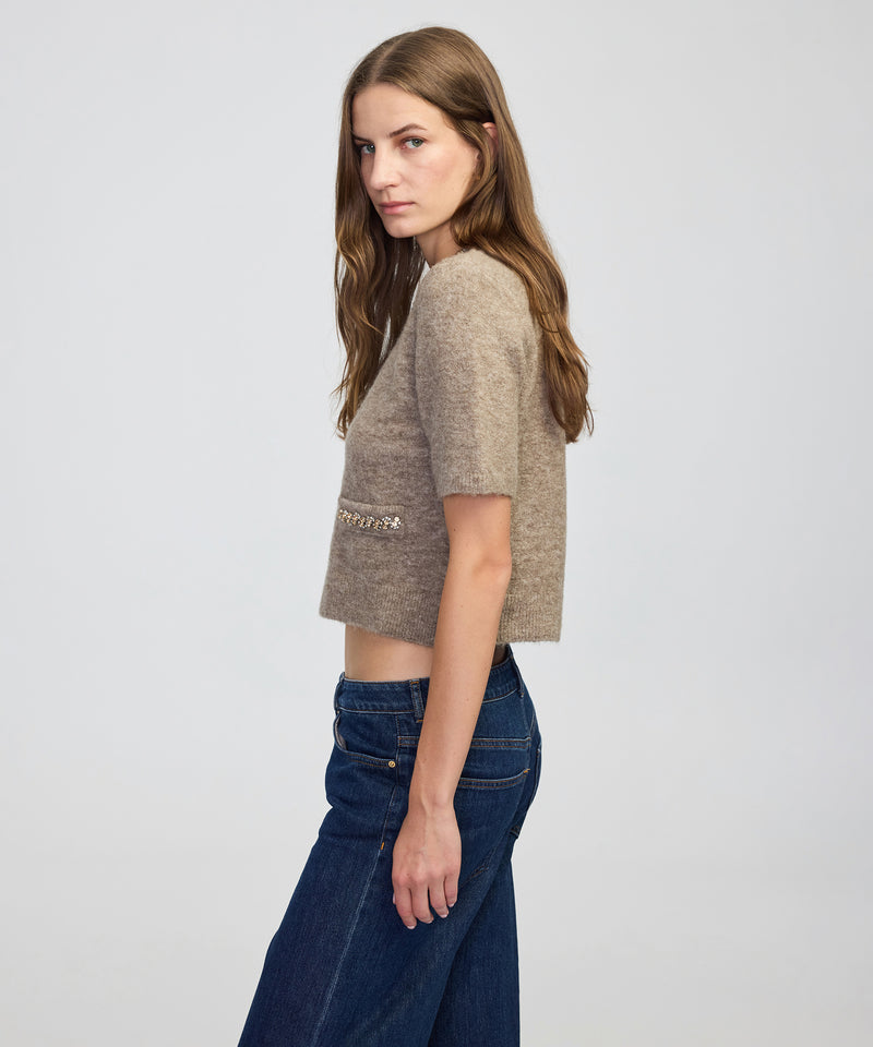 Ipekyol Mixed Stone-Embellished Knit Mink