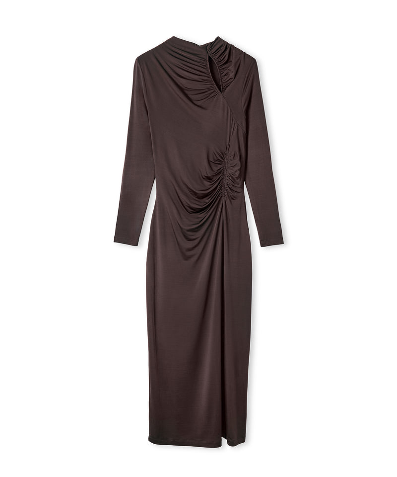 Ipekyol Draped Cutout Dress Brown