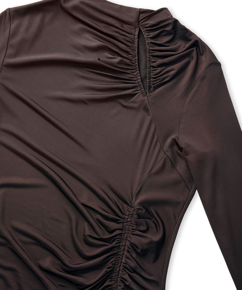 Ipekyol Draped Cutout Dress Brown