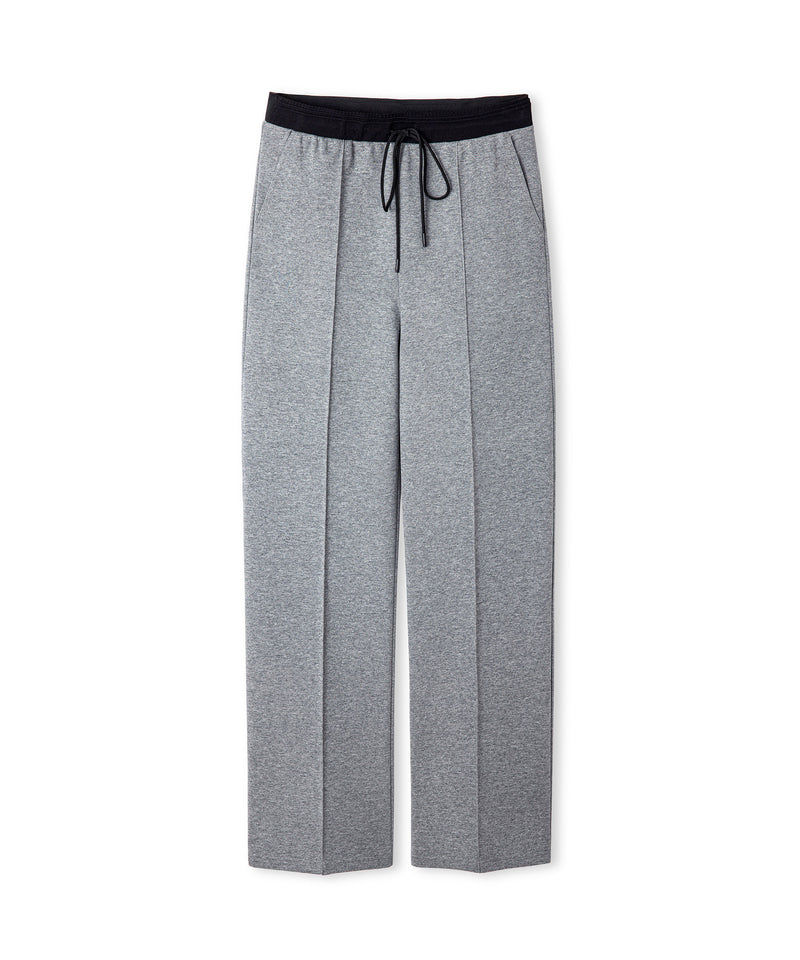 Ipekyol Mixed Media Color-Block Trousers Grey Melange