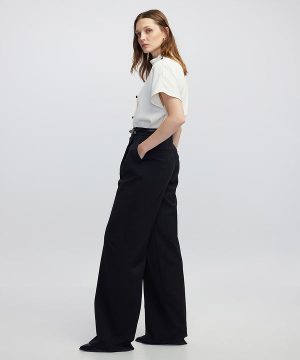 Ipekyol Pleated Wool Trousers Black