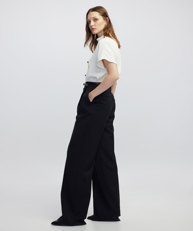 Ipekyol Pleated Wool Trousers Black